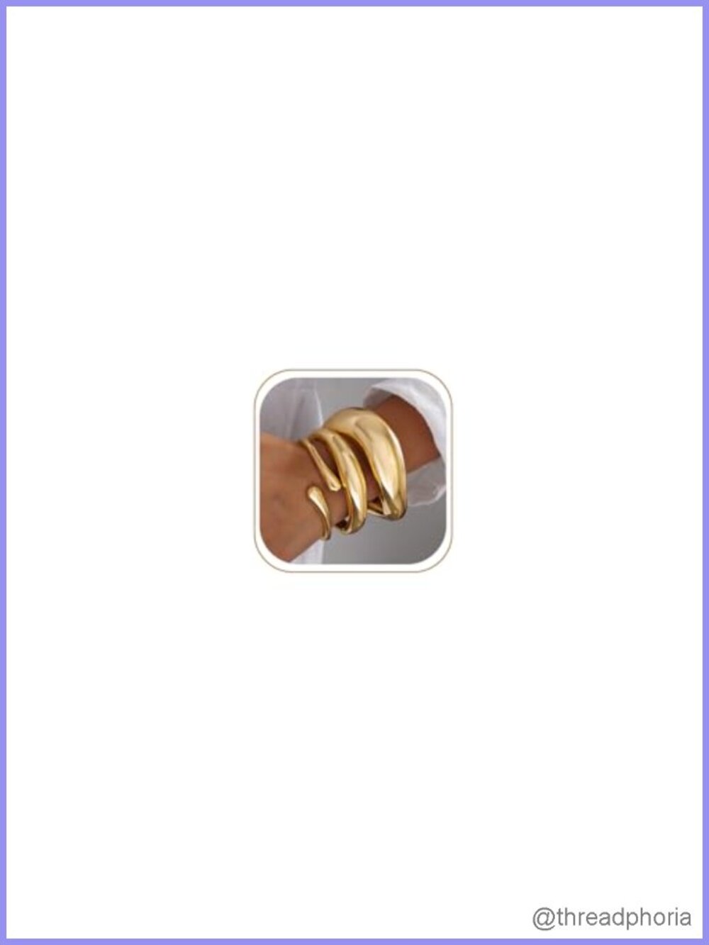 Chunky Gold Bangle Bracelets for Women, 14k Gold Plated Stackable Set, Dainty